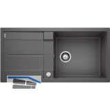 BLANCO Einbausp�le Metra XL 6 S Felsgrau mit Drehknopfgarnitur, reversibel