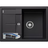 BLANCO Einbausp�le Metra 45 S Compact mit Drehknopfgarnitur Schwarz, reversibel