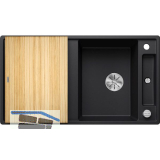 BLANCO Einbausp�le Axia III 5 S mit Esche Schneidbrett Schwarz, reversibel