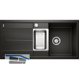 BLANCO Einbausp�le Metra 6 S mit Drehknopfgarnitur Schwarz, reversibel