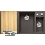 BLANCO fl�chenbdg. Sp�le Axia III 6 S-F Vulkangrau, inkl. Eschebrett, TT links
