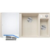 BLANCO fl�chenb�ndige Sp�le Axia III 6 S-F Softwei�, inkl. Glasbrett, TT links