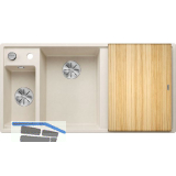 BLANCO Einbausp�le Axia III 6 S mit Esche Schneidbrett TT rechts Softwei�