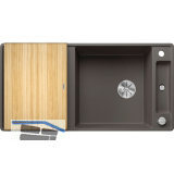BLANCO fl�chenb�ndige Sp�le Axia III XL 6 S-F Vulkangrau mit Esche Schneidbrett