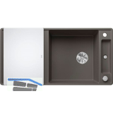 BLANCO fl�chenb�ndige Sp�le Axia III XL 6 S-F Vulkangrau mit Glas Schneidbrett