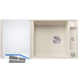 BLANCO fl�chenb�ndige Sp�le Axia III XL 6 S-F Softwei� mit Glas Schneidbrett