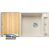 BLANCO Einbausp�le Axia III XL 6 S mit Esche Schneidbrett Softwei�, reversibel