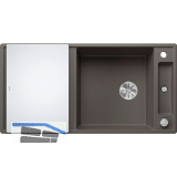 BLANCO Einbausp�le Axia III XL 6 S mit Glas Schneidbrett Vulkangrau, reversibel