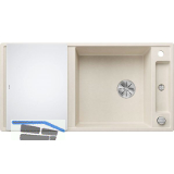 BLANCO Einbausp�le Axia III XL 6 S mit Glas Schneidbrett Softwei�, reversibel