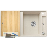 BLANCO Einbausp�le Axia III 5 S mit Esche Schneidbrett Softwei�, reversibel