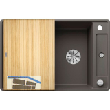 BLANCO fl�chenb�ndige Sp�le Axia III 45 S-F Vulkangrau, inkl. Esche Schneidbrett