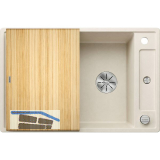 BLANCO Einbausp�le Axia III 45 S mit Esche Schneidbrett Softwei�, reversibel