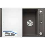 BLANCO Einbausp�le Axia III 45 S mit Glas Schneidbrett Vulkangrau, reversibel