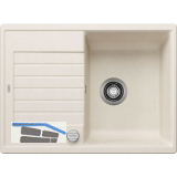 BLANCO Einbausp�le Zia 45 S Compact mit Drehknopfgarnitur Softwei�, reversibel