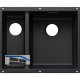 BLANCO Sp�le Subline 340/160-U for Coloured Components, Becken rechts, Schwarz