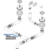 BLANCO Ab- und �berlaufgarnitur 2 x 3,5" 214301