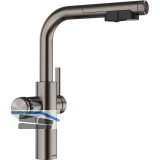 BLANCO Set Armatur Choice Icona-L Satin Platinum mit Wasseraufbereitungseinheit