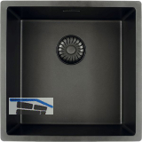 SOLIDO fl�chenb�ndige Sp�le CAGRPP40BK-FL Black Line, Schwarz