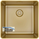 SOLIDO fl�chenb�ndige Sp�le CAPPSR40R20G Slim Frame Edelstahl-Gold