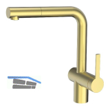 SOLIDO K�chenarmatur CA1108GU mit ausziehbarem Auslauf druckfest, Gold