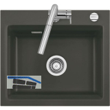 SYSTEMCERAM Einbausp�le Kara 57, 575 x 510 mm �1,5%, Schiefer Excenter