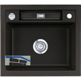 SYSTEMCERAM Einbausp�le Bela 57, 575 x 510 mm reversibel, Nigra Excenter