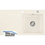 SYSTEMCERAM Einbausp�le Mera 90, 900 x 510 mm �1,5% Tt. links, Magnolie Excenter