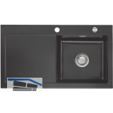 SYSTEMCERAM Einbausp�le Mera 90, 900 x 510 mm �1,5% Tt. links, Schiefer Excenter