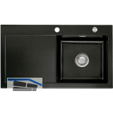 SYSTEMCERAM Einbausp�le Mera 90, 900 x 510 mm �1,5% Tt. links, Nigra Excenter