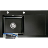 SYSTEMCERAM Einbausp�le Mera 90, 900 x 510 mm Tt. rechts, Nero
