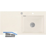 SYSTEMCERAM Einbausp�le Mera 100 SL, 1000 x 510 mm TT. links, Magnolie Exzenter