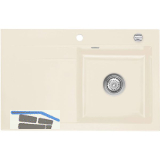 SYSTEMCERAM Einbausp�le Stema 80, 800 x 510 mm �1,5% Tropfteil links, Magnolie