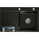 SYSTEMCERAM Einbausp�le Stema 80, 800 x 510 mm �1,5% Tropfteil links, Nero
