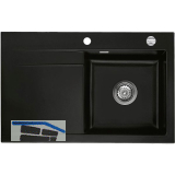 SYSTEMCERAM Einbausp�le Stema 80, 800 x 510 mm �1,5% Tropfteil links, Nigra