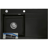 SYSTEMCERAM Einbausp�le Stema 80, 800 x 510 mm �1,5% Tropfteil rechts, Nigra