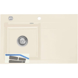 SYSTEMCERAM Einbausp�le Stema 80 Excenter 800 x 510 mm Tropfteil rechts Magnolie