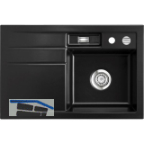 SYSTEMCERAM Einbausp�le Bela 78, 780 x 510 mm �1,5% Tropfteil links, Nero