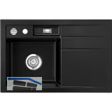 SYSTEMCERAM Einbausp�le Bela 78, 780 x 510 mm �1,5% Tropfteil rechts, Nigra