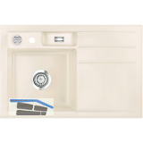 SYSTEMCERAM Einbausp�le Bela 78 Excenter, 780 x 510 mm Tropfteil rechts Magnolie