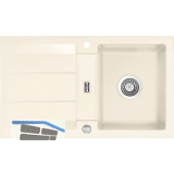 SYSTEMCERAM Einbausp�le Genea 87 Excenter, 870 x 510 mm reversibel, Magnolie