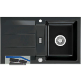 SYSTEMCERAM Einbausp�le Genea 87 Excenter, 870 x 510 mm reversibel, Nero