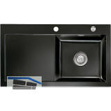 SYSTEMCERAM Einbausp�le Mera 90, 900 x 510 mm Tt. links, Nero
