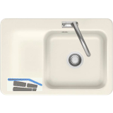 SYSTEMCERAM Einbausp�le Juna 75, 750 x 510 mm Tt. links, Magnolie