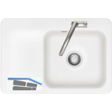 SYSTEMCERAM Einbausp�le Juna 75, 750 x 510 mm Tt. links, Polar