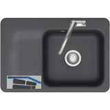 SYSTEMCERAM Einbausp�le Juna 75, 750 x 510 mm Tt. links, Schiefer