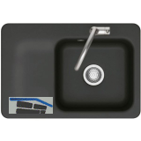 SYSTEMCERAM Einbausp�le Juna 75, 750 x 510 mm Tt. links, Nigra