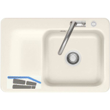 SYSTEMCERAM Einbausp�le Juna 75 Excenter, 750 x 510 mm Tt. links, Magnolie