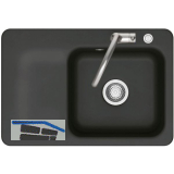 SYSTEMCERAM Einbausp�le Juna 75 Excenter, 750 x 510 mm Tt. links, Nigra