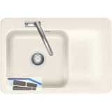 SYSTEMCERAM Einbausp�le Juna 75, 750 x 510 mm Tt. rechts, Magnolie