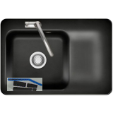 SYSTEMCERAM Einbausp�le Juna 75, 750 x 510 mm Tt. rechts, Nero